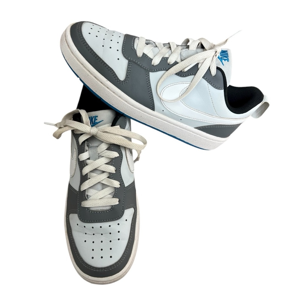 Nike Court Borough Low Gray and White Sneakers